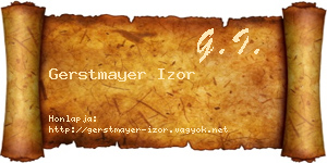 Gerstmayer Izor névjegykártya